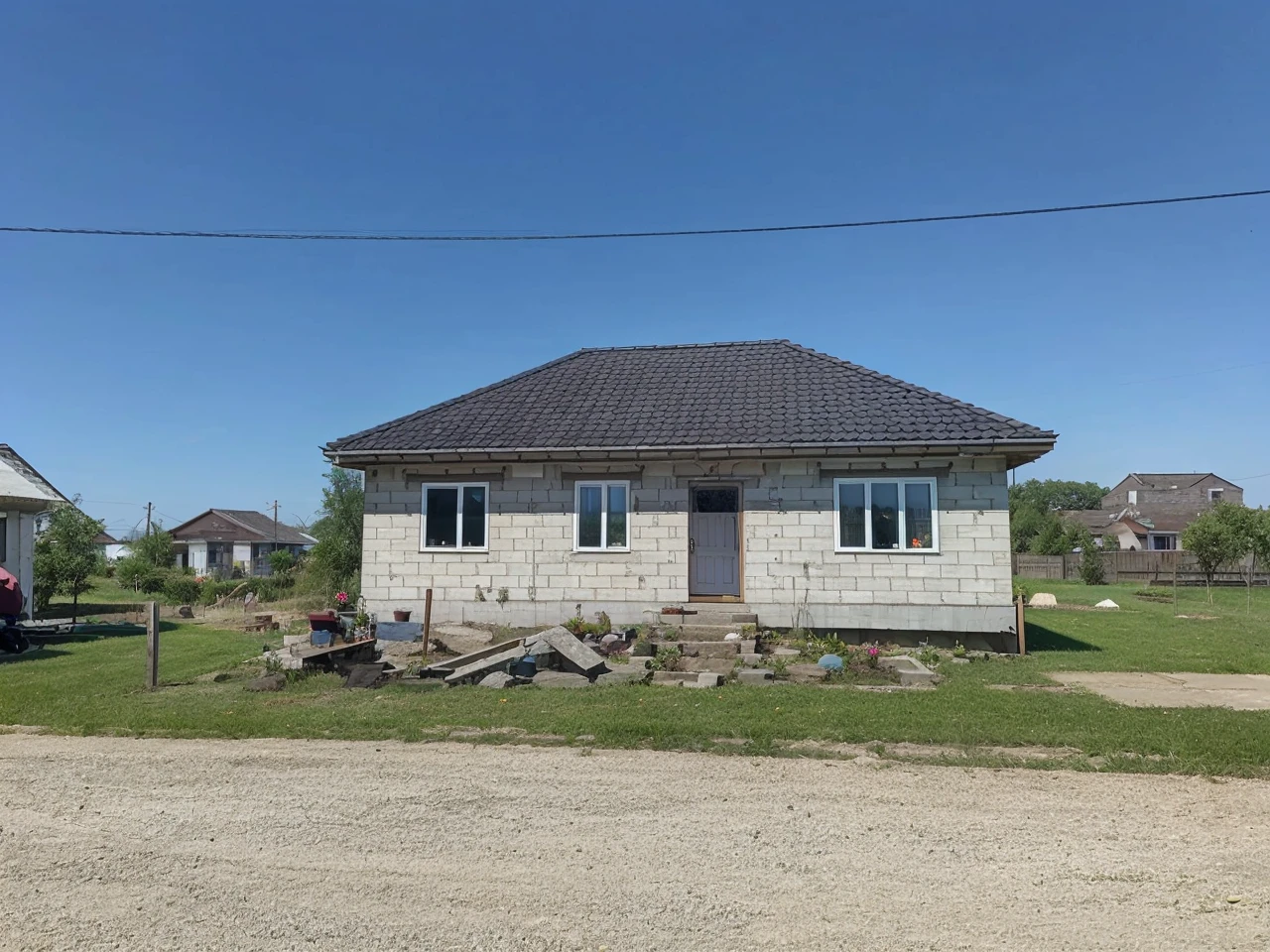 porch, Steps, shed, Entrance, flowers