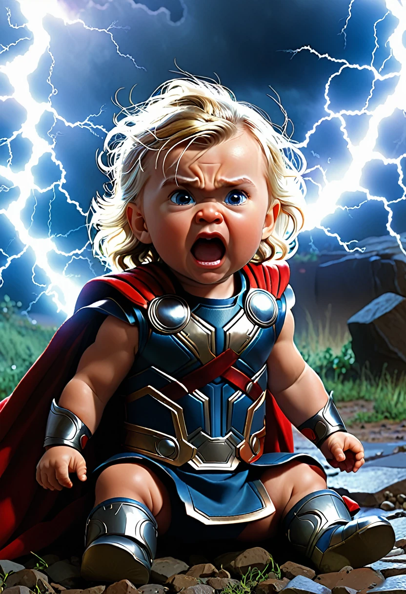 Baby Thor, scared, thunders