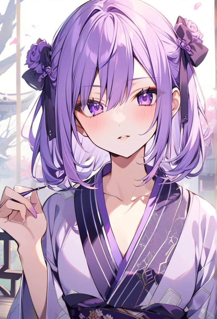 Keito。Purple Eyes。Purple yukata