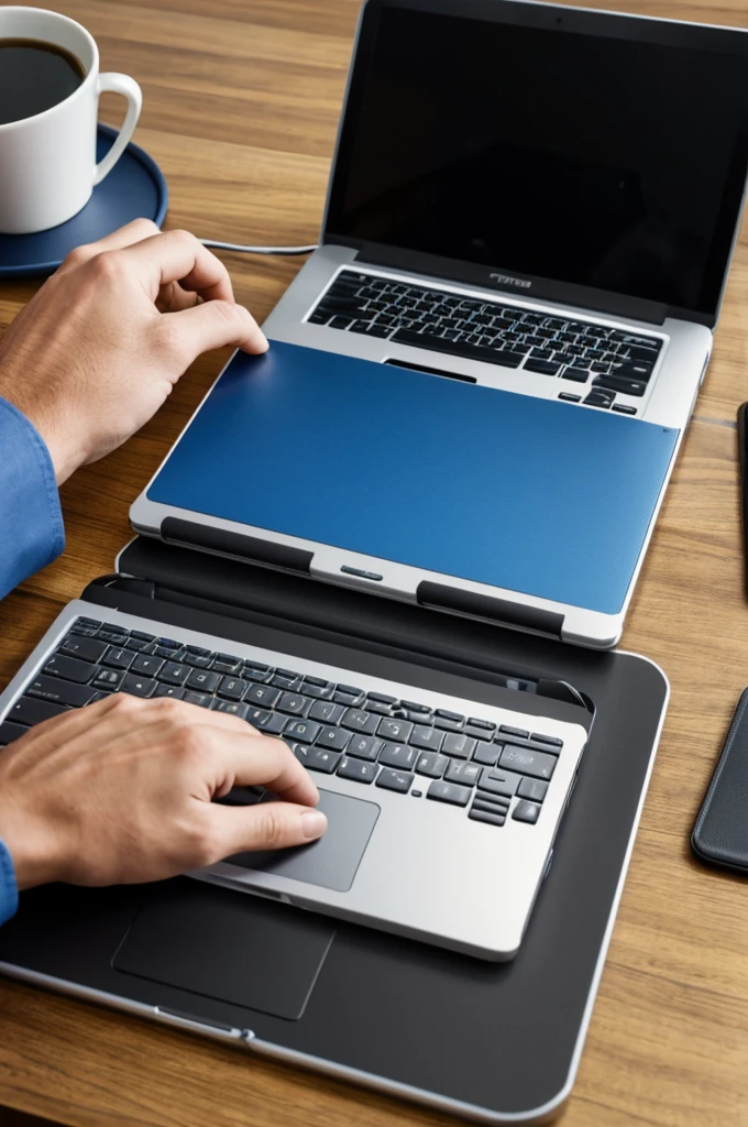 Un technicien qui répare un ordinateur portable