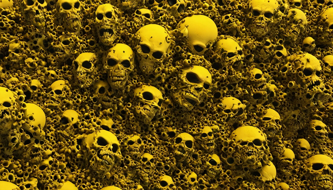 in (medium full shot:3.1), in (side view:3.1) of lot of characters walking from (Galaxy of Terror:3.1), inspired by style of Zdzislaw Beksinski art, with yellow sky, in apocalypse of chaotic world, monsters, robots, daemons, aliens, mutant  (with Creepy, Sci-Fi, Fantasy and Horror:2.9) retro sci fi, Horror movie, ((Cinematic film)), ((Ultra Detailed)), Complex, ((Sharp Focus)), Object Texture, Studio Photo, Complex Details, ((Highly Detailed)), Photo Real Style, ((Hyper-realistic)), High Dynamic Range, ((Realistic Textures)), 8K UHD, Nikon D 850, Kodak Portra 400, Fujifilm XT, 3D rendering