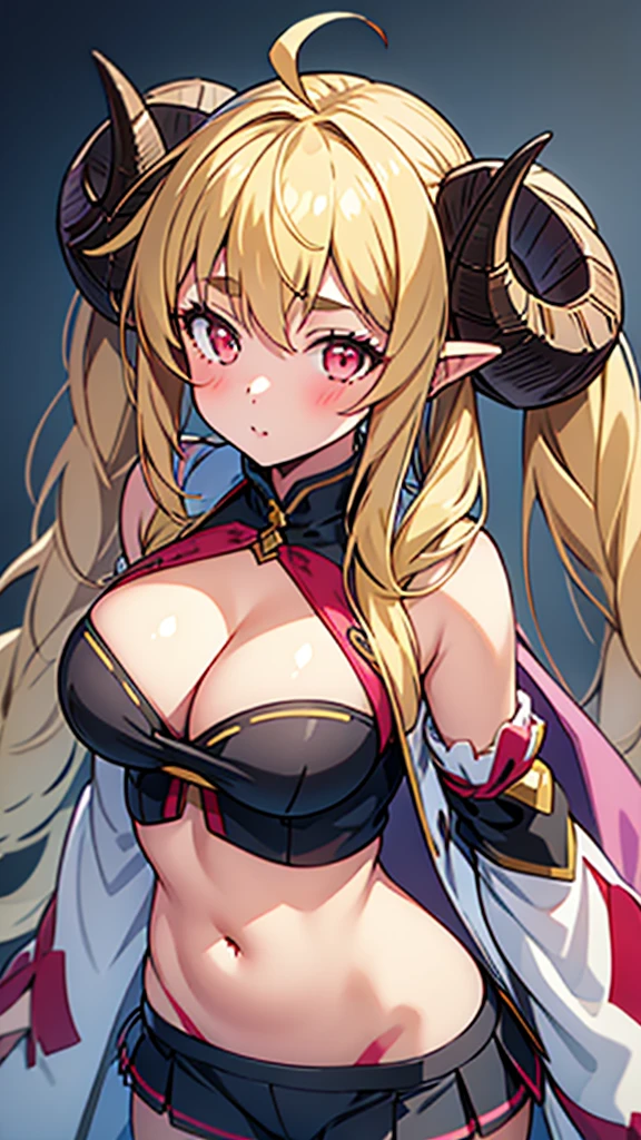 (masterpiece, best quality:1.2), solo, 1girl, dq8jessica, fluorescent pink eyes, expelled from paradise, , , Oculogyric crisis, low twintails, Perfect figure, heart-shaped