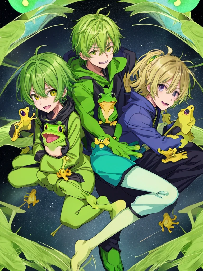 male　宇宙人のmale　The face is yellow-green　Frog type　Anime Images　太ったmale
