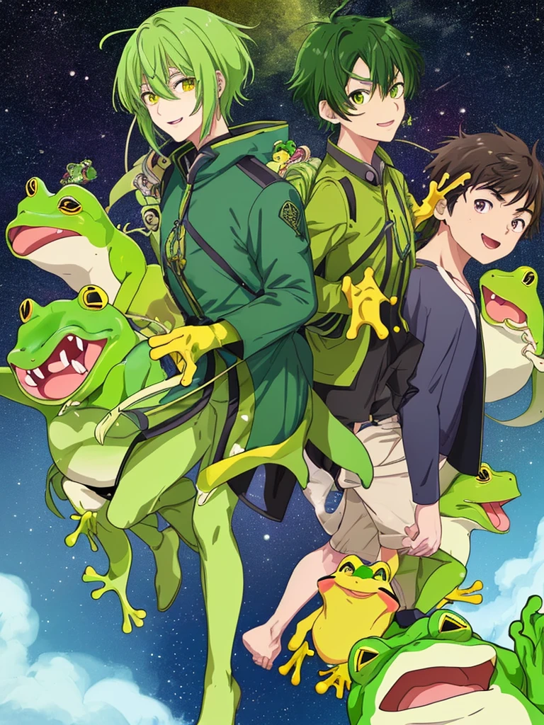 male 宇宙人のmale The face is yellow-green Frog type Anime Images 太ったmale