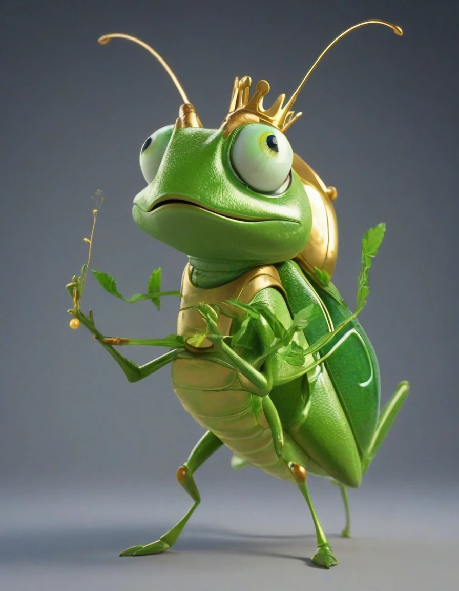 Anthropomorphic, Dancing grasshoppers in the style of Disney animation, flat ass, vectorised, 8K resolution, master part, and super detailed.crie um enxame de gafanhotos numerous; On the head of the locusts a crown of gold; grasshopper with a man&#39;s face. long hair , and their big, pointy teeth. Grasshopper with iron breastplate, tail of scorpions and sting on tail; numerous , (best quality,highres), detailed insects, surreal atmosphere, dramatic lighting ,horror wide image