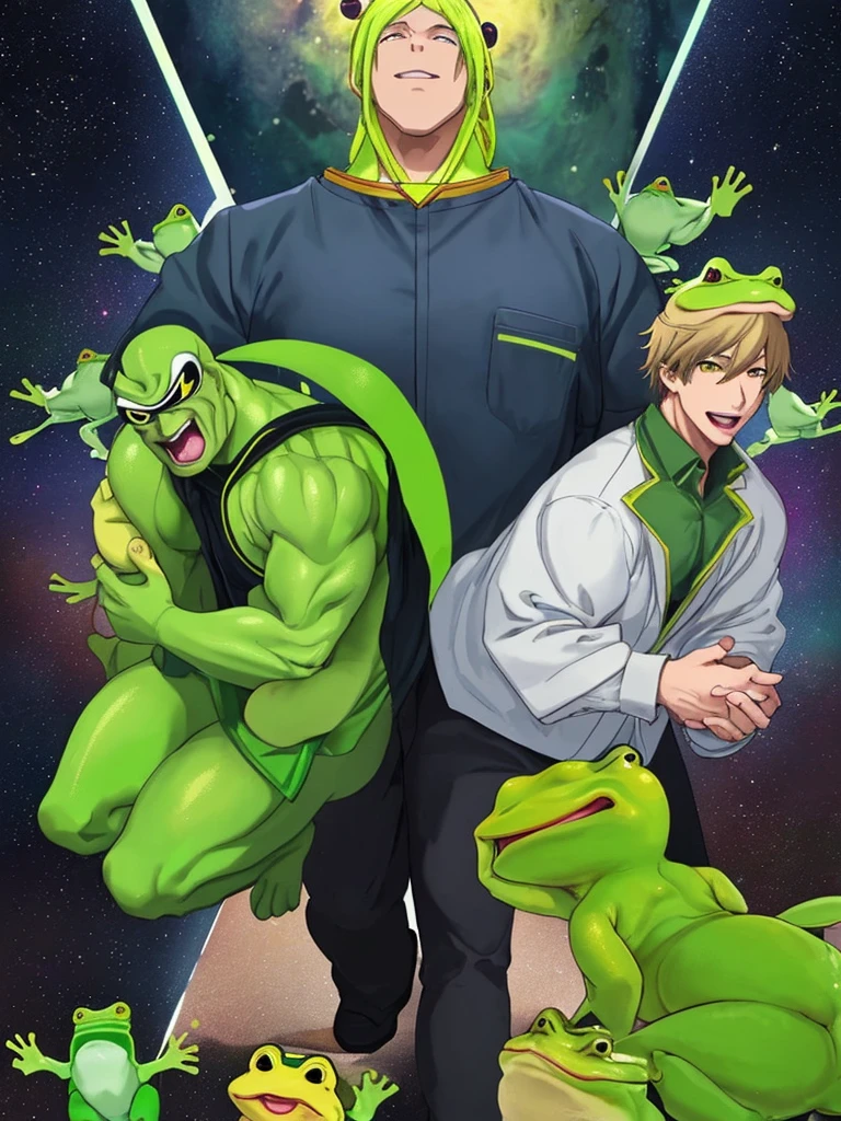 male 宇宙人のmale The face is yellow-green Frog type Anime Images デブmale Large people 1 person