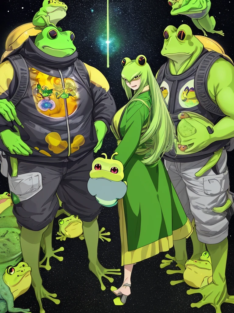 male 宇宙人のmale The face is yellow-green Frog type Anime Images デブmale Large people 1 person