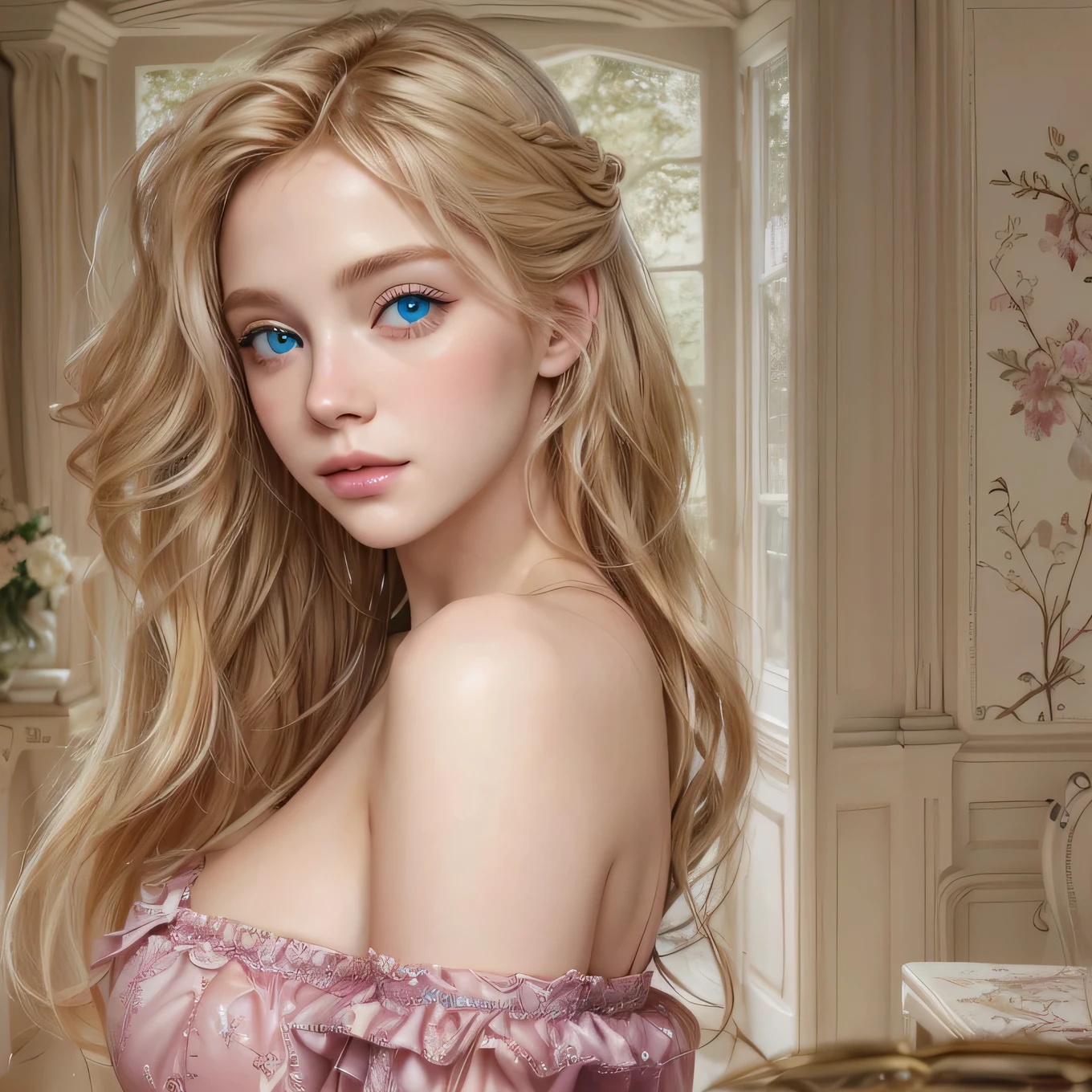 girl) with tiny lagerie, In sexual pose) (very detailed with eyes and very detailed body) --auto --s2