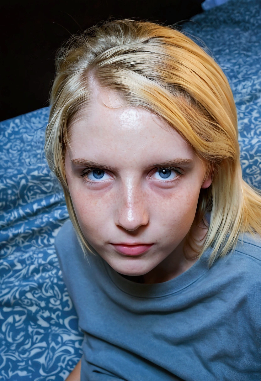 blonde women , 18 years old , light blue eyes , typical rusian , portrait , perfect pores texture, masterpiece, 4k imax