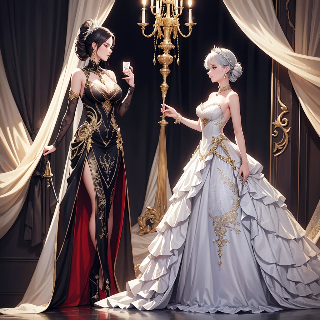 wedding dress made of glass, epoxy, transparent, liquid, beautiful, detailed