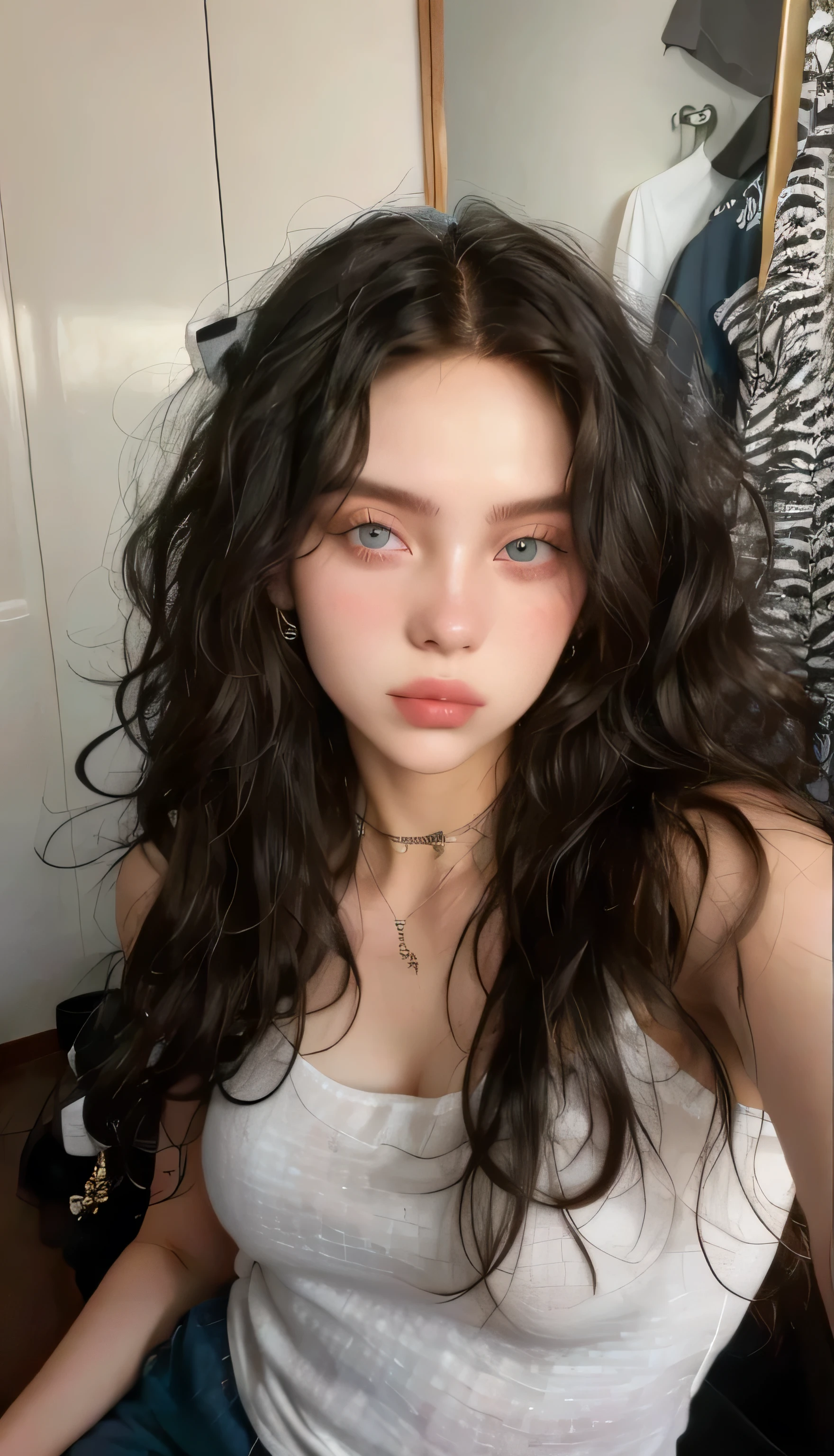 Mujer arafed con pelo largo with hat y camiseta blanca., Beautiful young model, without makeup, Anna Nikolanova aka Newmilky, Perfect face ), very pretty model, with hat, Angelina Stroganova, Instagram Template, 2 4 year old female model, 🤤 girl portrait, No makeup wavy hair, extremely beautiful face, Beautiful fine face features