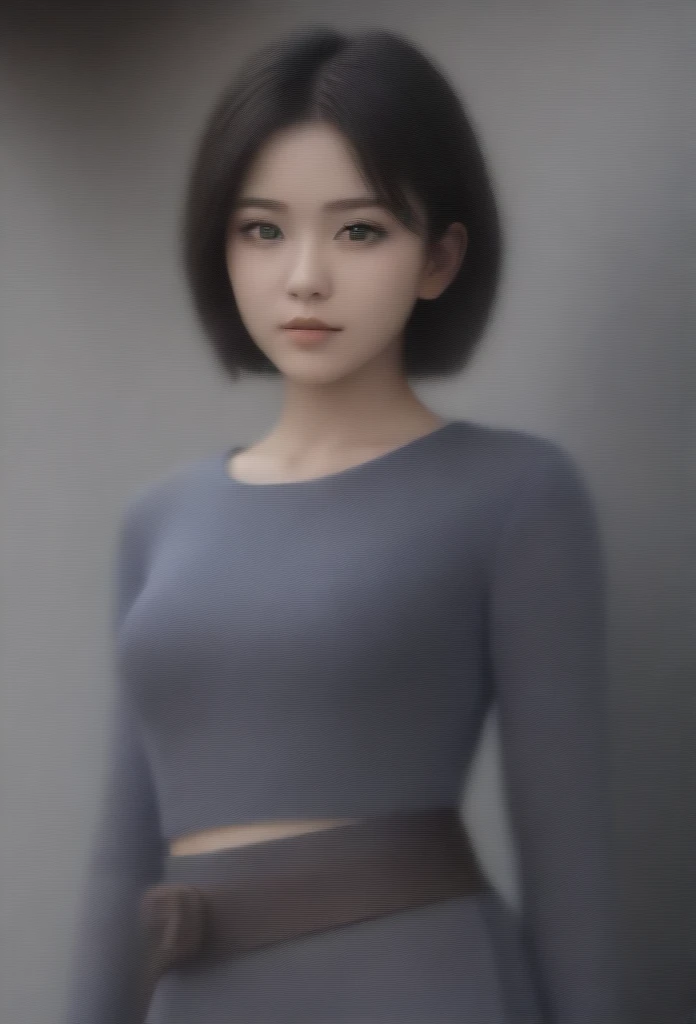 8K, Ultra-high resolution, Highest quality, masterpiece, Rule of thirds photograph,surreal, photograph, 1 Girl, (16 years old:1.3), pretty girl, Cute face, Beautiful eyes in every detail, Detailed,masterpiece,, One Girl:1.2, Japan Female Announcer,whole body,(absurdes, High Fantasy Art, Best HD images, Carefully detailed, Highly detailed features and textures), Solo Character, 16 years old barbarian girl, She has short black hair, Purple eyes with blue clear pupils, Flat Chest, Slim texture, Very thin lips, White skin, (Scottish short skirt, Grey Leather Shirt, silver meral belt between her Scottish short skirt and belly), Confident pose, Very serious face, No Sense of Humor Irish Wooden Cottage with Ancient Greek and Celtic Furniture, Attractive thighs, sensuous,A carefree smile,Heal the heart,Black Hair,Short Bob,Looking at the audience、beauty,Long neck、Laugh a little、Please close your mouth and laugh、(((Ideal body type))),A cup small breasts :2,、Portraiture:2、Perfect Anatomy、Vividly detailed、detailed、surreal、Light and shadow,Strong light 