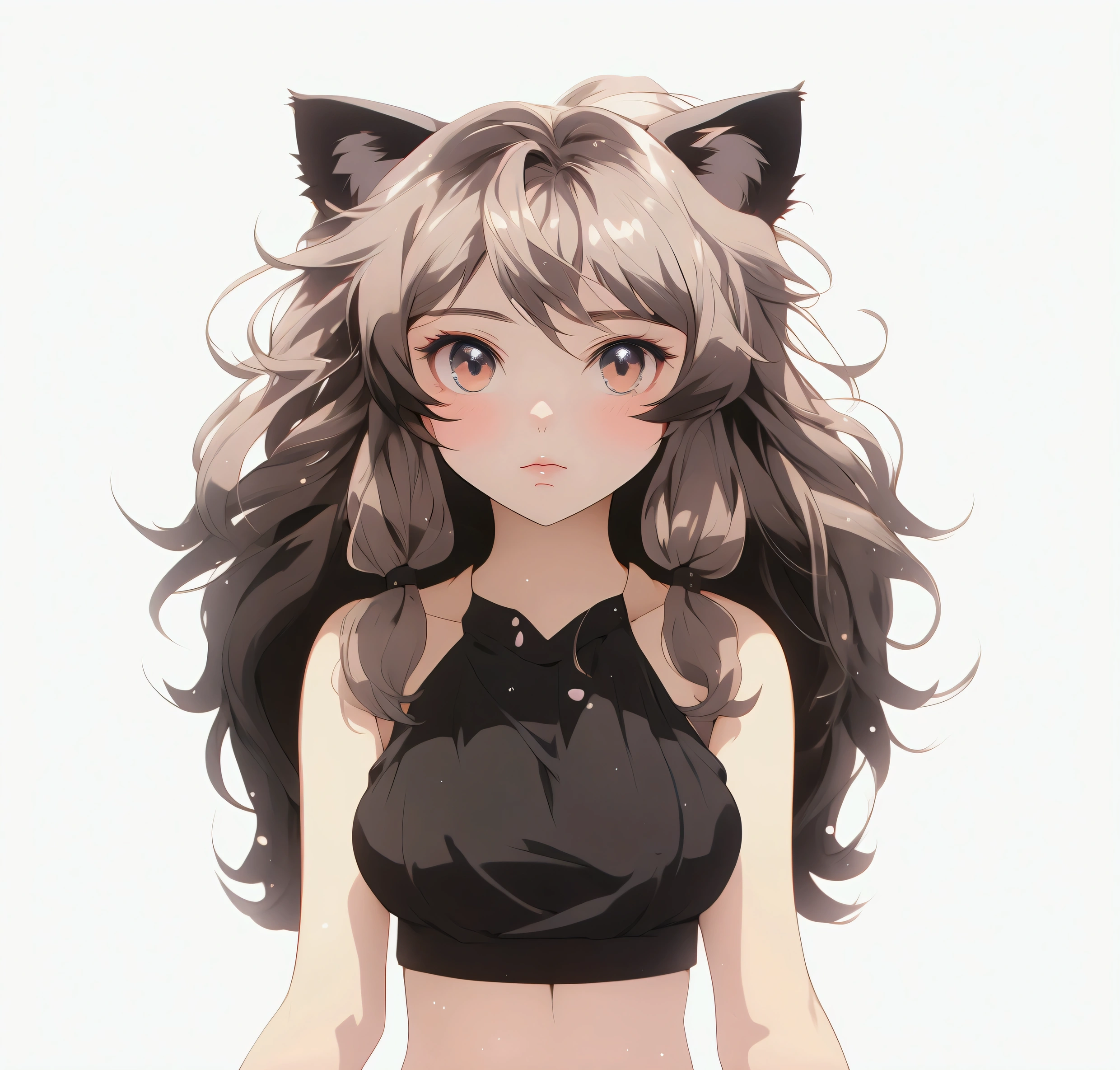 anime girl with long hair and cat ears wearing a black top, anime girl with cat ears, beautiful anime catgirl, cute anime catgirl, anime catgirl, attractive cat girl, beautiful young catgirl, girl with cat ears, very beautiful anime cat girl, portrait of an anime girl, anime style portrait, anime style character, anime moe artstyle