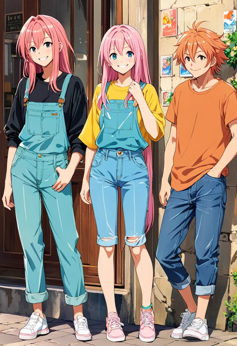 Luka Megurine smile casual clothes jeans colorful piece Ghibli
