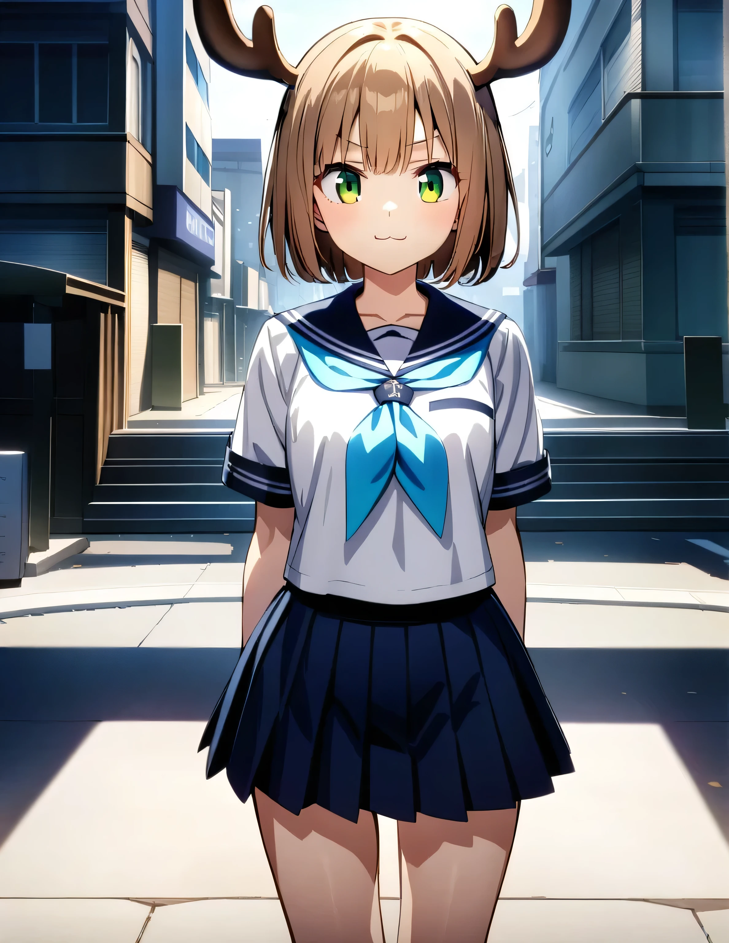 1girl with moose antlers