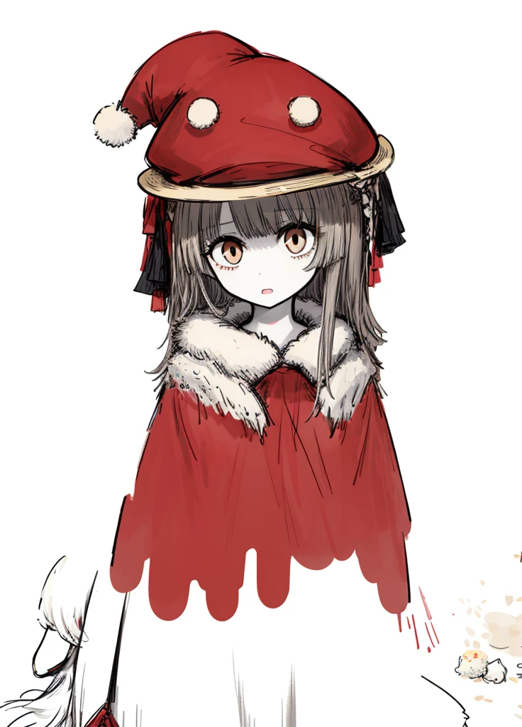 1girl ,brown-gray hair, brown eyes, pale skin, polar,  nice clothes, (high resolution, high detail, best quality), happy
