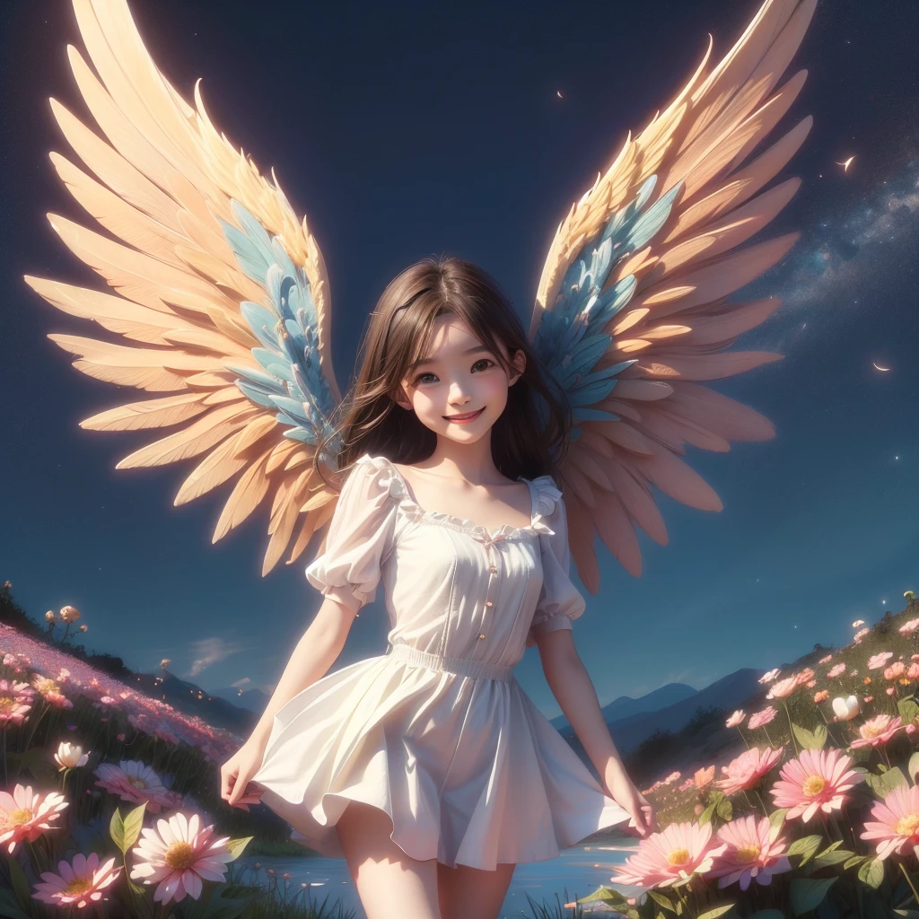 Angel Art, Everybody jumps, smile, joy, heaven, like, garden, happiness, Light, Let me、Highest quality、4ｋ、