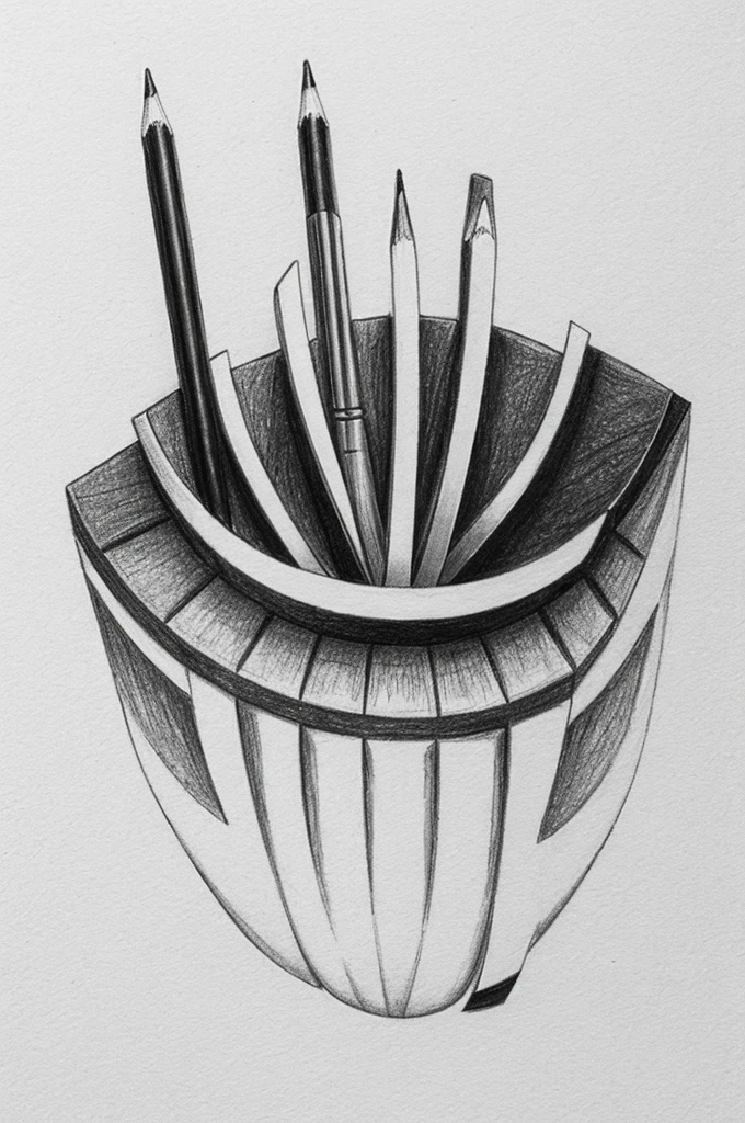 Molars drawn in a minimalist and sometimes complex pencil