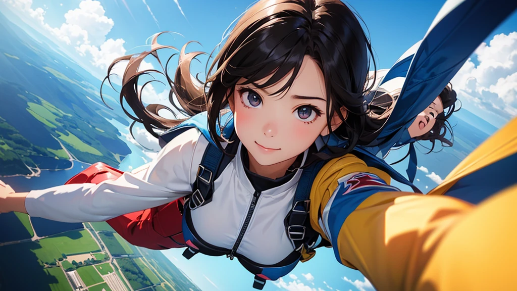 sky diving woman
