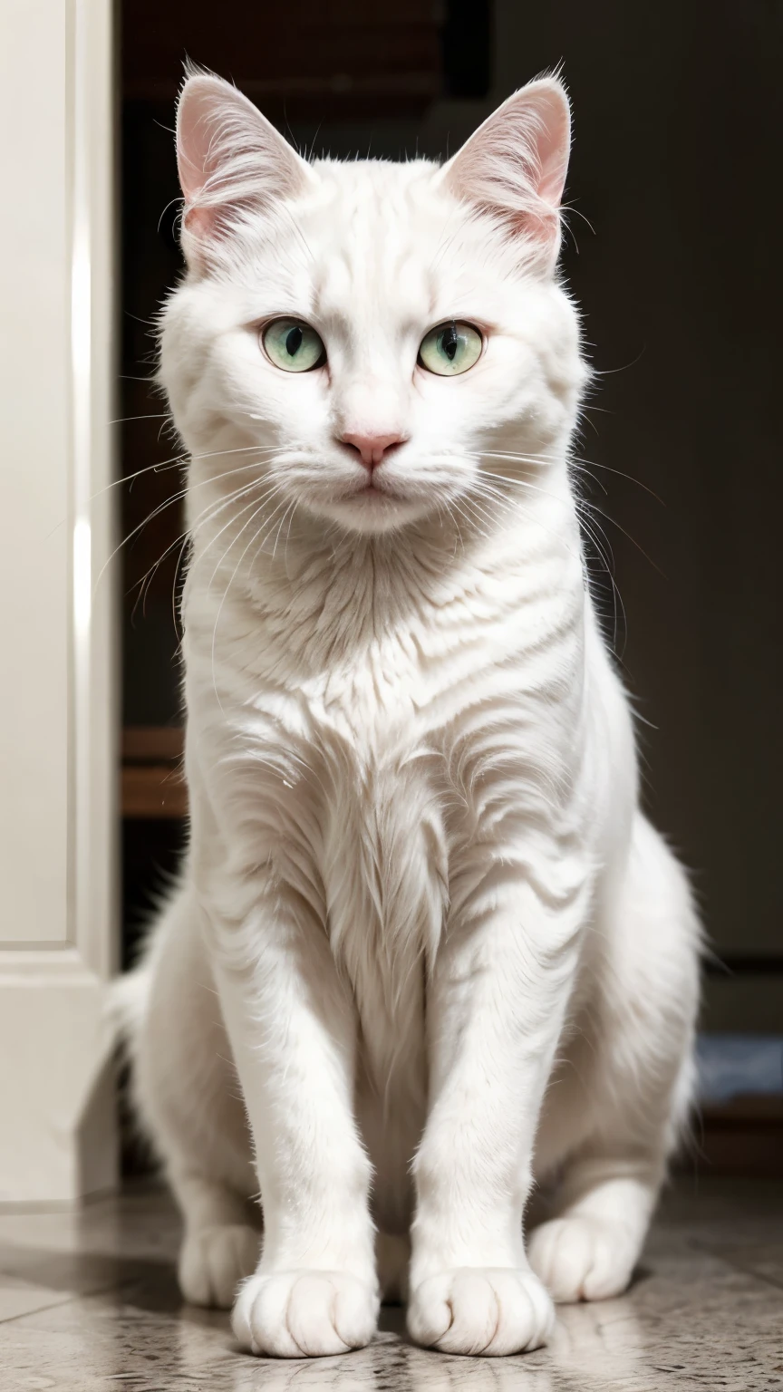 (Better image quality)  a beautiful white cat. 