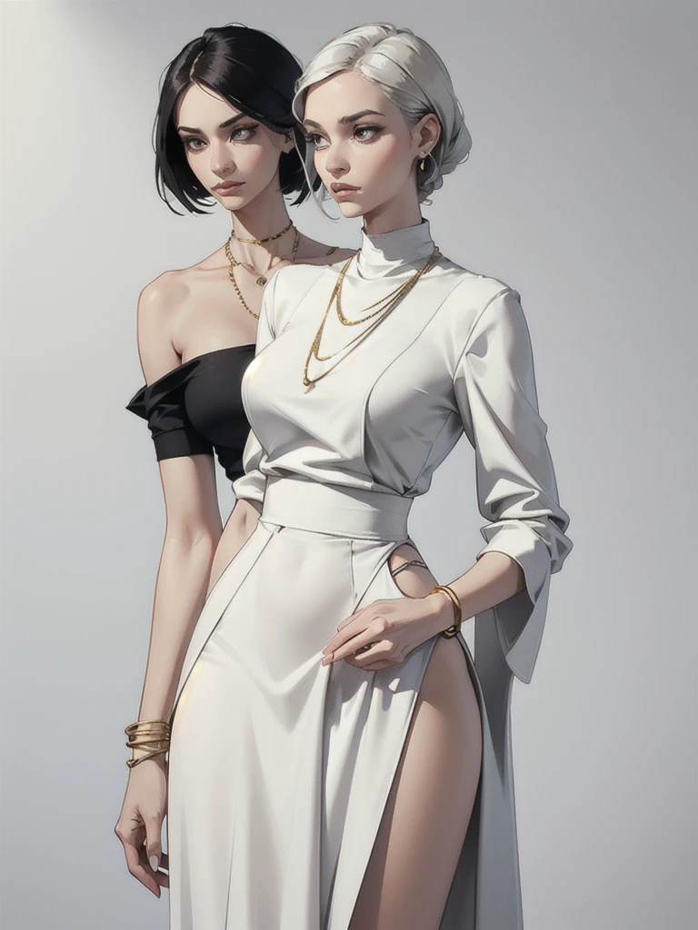 makeup, mascara, simple color palettes, woman 25 years old, stylish, Clean, sharp designs, flowing silhouettes, Tight skirts and pants, high-waisted skirts and pants, simple dresses, shirts and blouses, asymmetrical, geometric, Elegant and luxurious materials and designs, Simple, minimal accessories, gold necklace, gold bangle, Slim necklaces and rings in silver or gold, Simple bangles, Distinctive designs, simple silhouettes, chic and mature impression, simple and sophisticated style, elegance, minimalism, high quality materials, cool and urban impression, high fashion, , simplicity and sophistication, plain white dress, chic white dress
