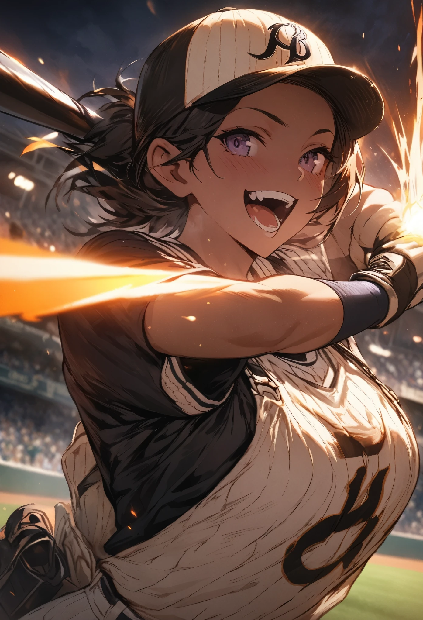 masterpiece, best quality, extremely detailed CG unity 8k wallpaper, Baseball players, baseball fields, various octane styles, overall particle light, digital art,