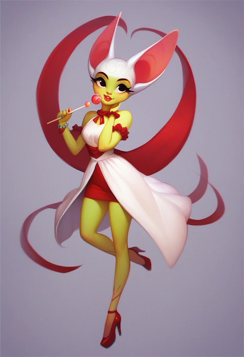 gangle, solo, our candy red ribbons that form a humanoid shape. white porcelain mask with black eyes and mouth, female, full body, source