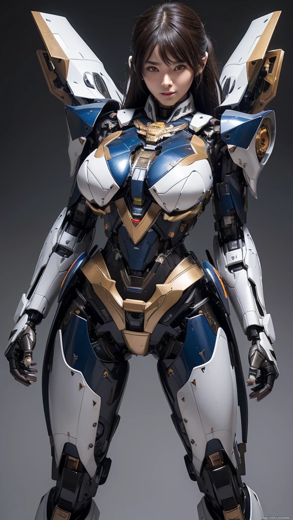 Textured skin, Super Detail, high details, High quality, Best Quality, hight resolution, 1080p, hard disk, Beautiful,(Super Heroine),Oppai Missile,beautiful cyborg woman,Mecha Cyborg Girl,Battle Mode,Girl with a Mecha Body,She wears a battle cyborg mech with a weapon,Fulll body Shot