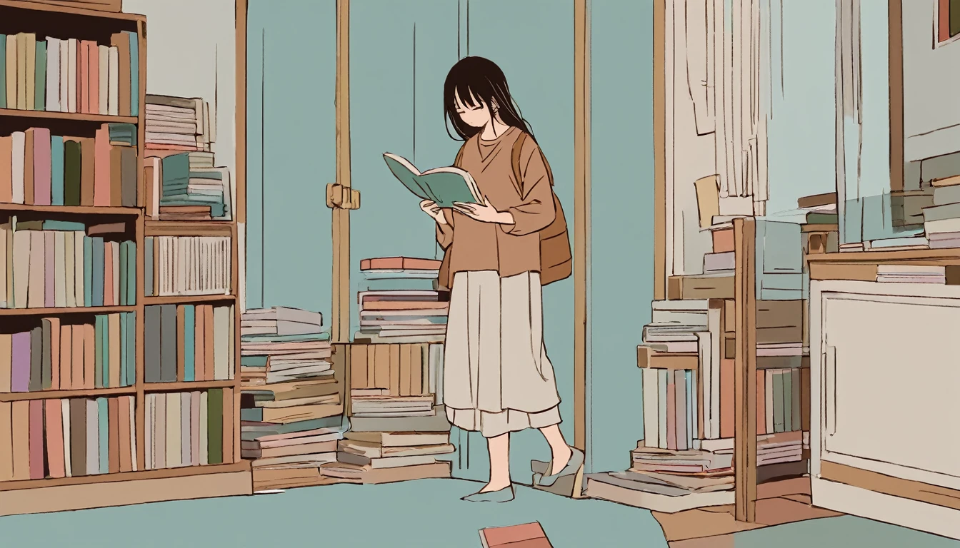 Anime girls in , Reading a book,whole body,Fully bipedal,Complete Hand,makoto shinkai&#39;アートstyle, Shinkai Makoto style, Drawn by an anime artist&#39;studio, By Shinkai Makoto. Digital Rendering, lo-fi girl, ( ( By Shinkai Makoto ) ), in the makoto shinkai&#39;style, アニメstyle4K, makoto shinkai&#39;style, アニメペインターstudioによって作成されました、sunset、At dusk,(Ultra High Definition CG Integrated 8K Wallpaper: 1.2), (Beautiful Skin: 1.2), (Pale skin: 1.3), (Hyper Sharp Focus: 1.5), (Ultra-sharp focus: 1.5), (Beautiful pretty face: 1.3), (非常にDetailed Background, Detailed Background: 1.3), Ultra-realistic photos, Ultra-clear images, Ultra-high definition images.Watching a movie in the room、Living alone