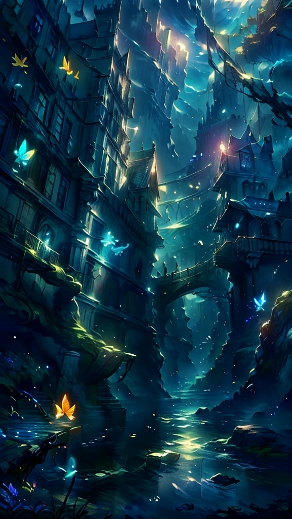 original, (masterpiece), (figure), (Very nice and beautiful), (Perfect detail), (Unity CG 8K Wallpaper:1.05), (Beautiful and clear background:1.25), (Depth of written boundary:0.7),One girl,Fun Shy , (Stand along the river:1.15).(Hair blowing in the wind:1.1),Butterflies are flying around, (Moonlight:0.6), wood, (summer), (night:1.2), (close:0.35), (gloves:0.8), alone ,