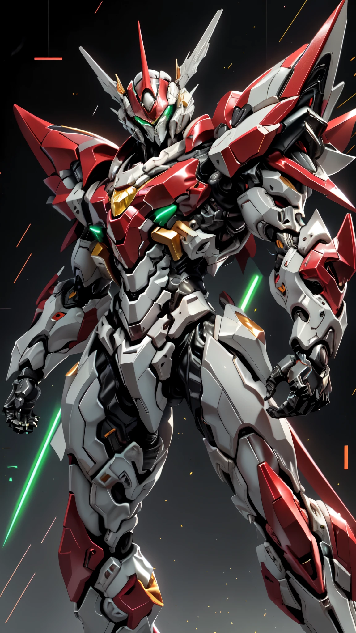(masterpiece:1.5, best quality:1.5, extremely delicate:1.5, foreshortening:1.5, dynamic angle:1.5), a man wearing a full-face helmet, a fantasy-style biotech armored combat suit, green eyes, (a composite layered chest armor), fully enclosed shoulder guards, matching arm and leg guards, belt of Neon circuit, (the color scheme is primarily white with red green accents), the design balances heavy with agility, a high-tech bio-mecha armor, (Armor Concept Inspired by neon Cyberpunk, stand on the top of a skyscraper in a futuristic sci-fi city), this character embodies a finely crafted fantasy-surreal style armored hero in anime style, exquisite and mature manga art style, (element, plasma, energy, the armor glows), ((male:1.5)), metallic, high definition, highres, ultra-detailed, ultra-fine painting, professional, perfect body proportions, golden ratio, anatomically correct, symmetrical face, extremely detailed eyes and face, high quality eyes, creativity, RAW photo, UHD, 32k, Natural light, cinematic lighting, masterpiece-anatomy-perfect