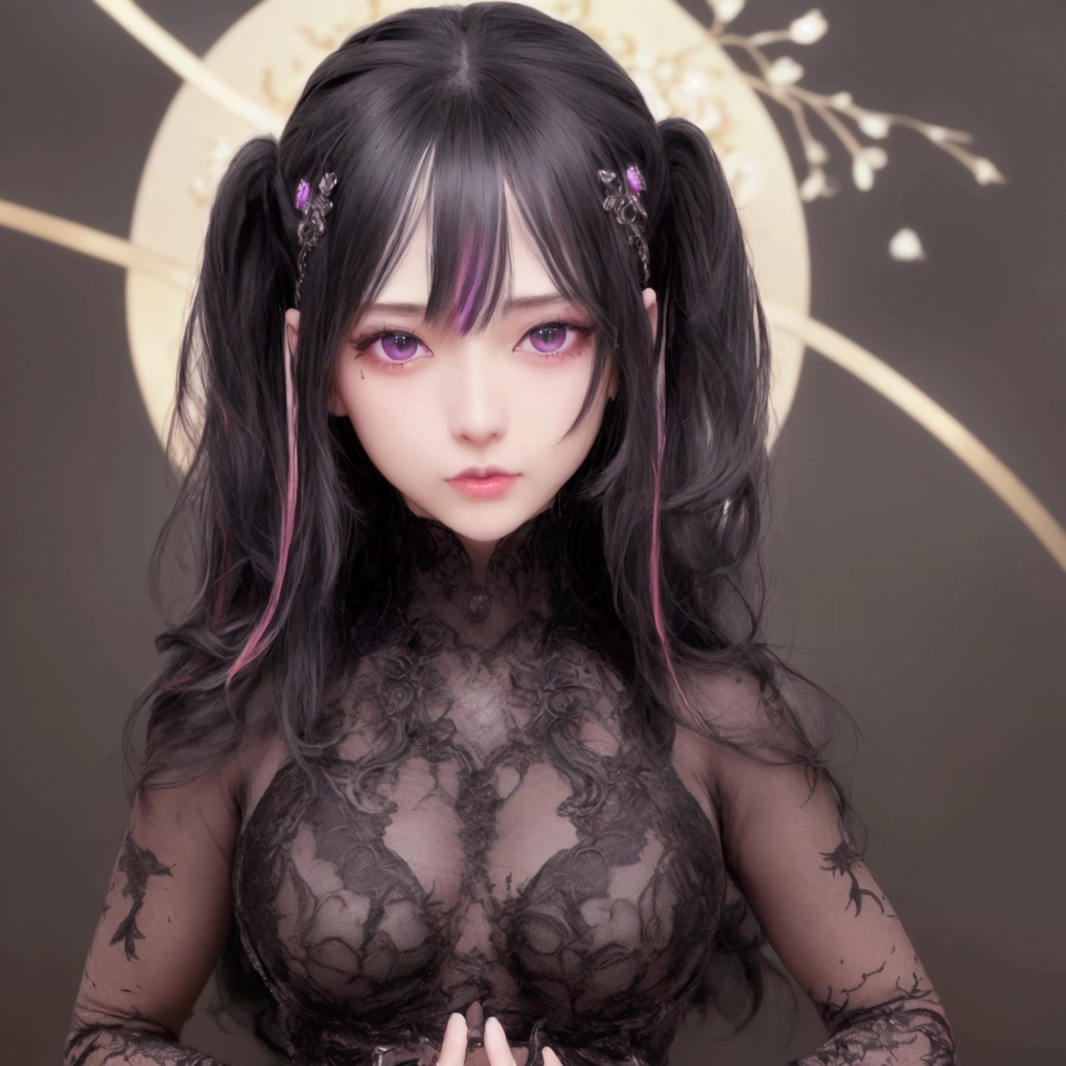 上質なbeautiful瞳, beautiful face, High quality face, White and black two-tone hair、Dark Sky, thin, Wet waist, Slim body, Model Appearance, confusion, Sexual hobbies, かわいいbeautifulアニメの女性, Detailed digital anime art, beautiful anime girl, beautiful anime girl, Anime with attention to detail, Highest quality, masterpiece, Super detailed, beautiful, High resolution, original,CG 8K ультраRealistic, A perfect work of art, beautiful face, Facial cleanliness, skin, гиперRealistic, Super detailed, Detailed eyes, Dramatic lighting, (Realistic) Realistic, Full HD, Highest quality, Highest quality, beautiful lighting, (8k wallpapers with highly detailed computer graphics), High detail, Sharp focus, The art of dramatic and photoRealistic painting., beautiful笑顔, Facial cleanliness, skin, гиперRealistic, Super detailed, Detailed eyes, Dramatic lighting, (Realistic) Realistic, Full HD, Highest quality, Highest quality, beautiful lighting, (8k wallpapers with highly detailed computer graphics), High detail, Sharp focus, The art of dramatic and photoRealistic painting., (masterpiece, Highest quality),Harlequin,Hair between the eyes,Black Hair,Gray Hair,short hair,coat,Fur trim,fur-trimmed coat,(X-shaped eyes, Eyes in the shape of symbols, Squint your eyes),1 Girl, One, Gray Hair, Black Hair, Multicolored Hair, Iris, x-shaped pupils, gloves, arles_suit, Hands on hips, Simple Background, Perfect hands, beautiful手