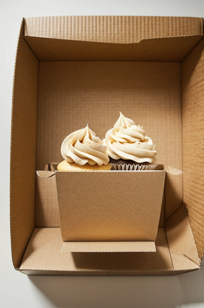 Box with a single cupcake inside