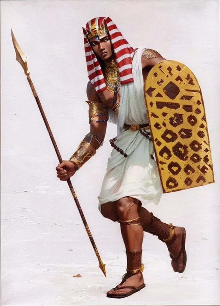 Black Egyptian warrior: Ultra-realistic and Detailed