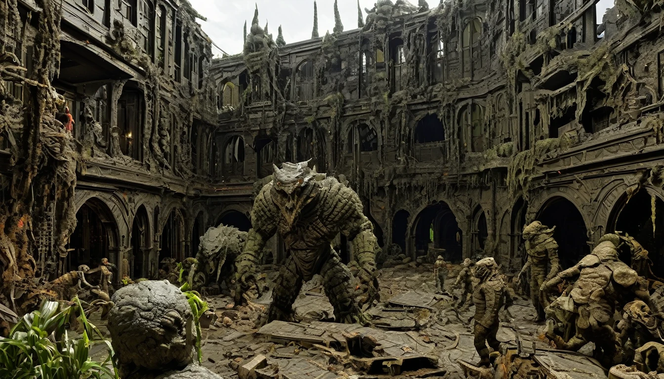 in (medium full shot:3.1), of lot of characters walking from (Galaxy of Terror:3.1), inspired by style of Zdzislaw Beksinski art, in apocalypse of chaotic world, monsters, robots, daemons, aliens, mutant (with Creepy, Sci-Fi, Fantasy and Horror:2.9) retro sci fi, Horror movie, ((Cinematic film)), ((Ultra Detailed)), Complex, ((Sharp Focus)), Object Texture, Studio Photo, Complex Details, ((Highly Detailed)), Photo Real Style, ((Hyper-realistic)), High Dynamic Range, ((Realistic Textures)), 8K UHD, Nikon D 850, Kodak Portra 400, Fujifilm XT, ((3D rendering))
