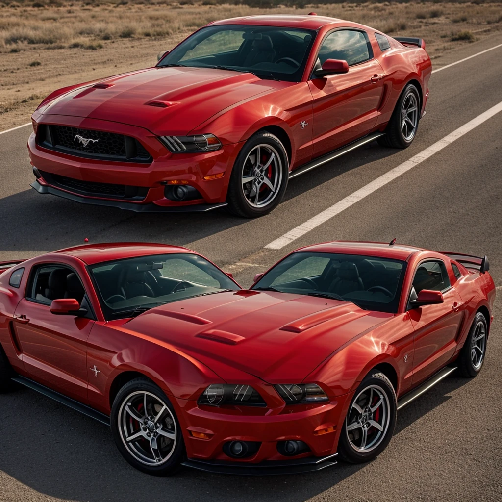 red mustang.