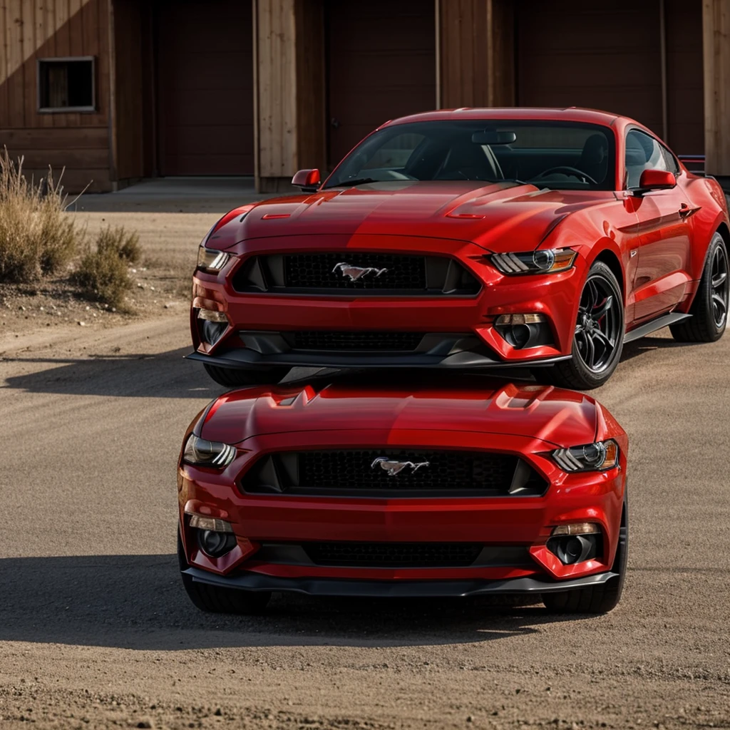 red mustang.