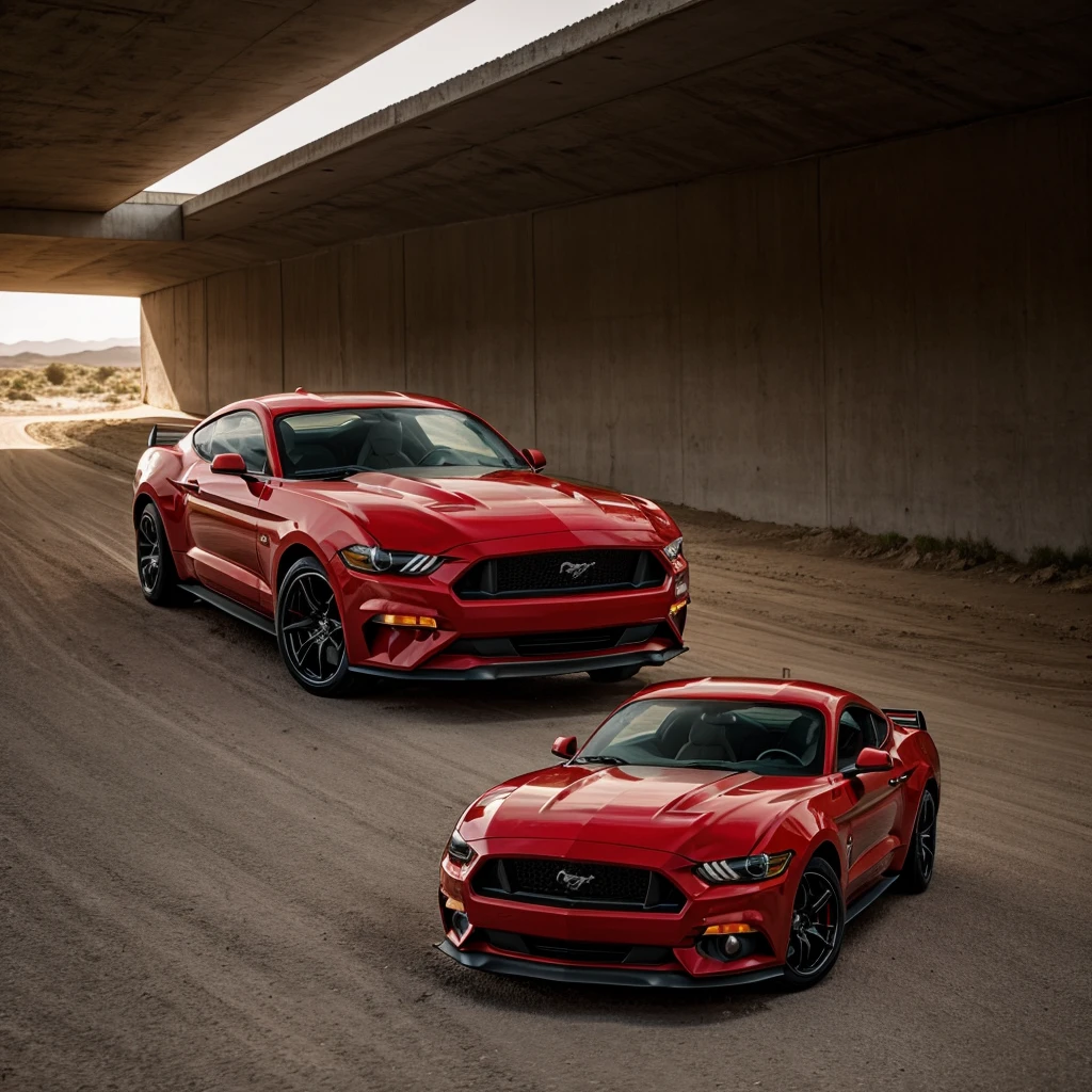 red mustang.