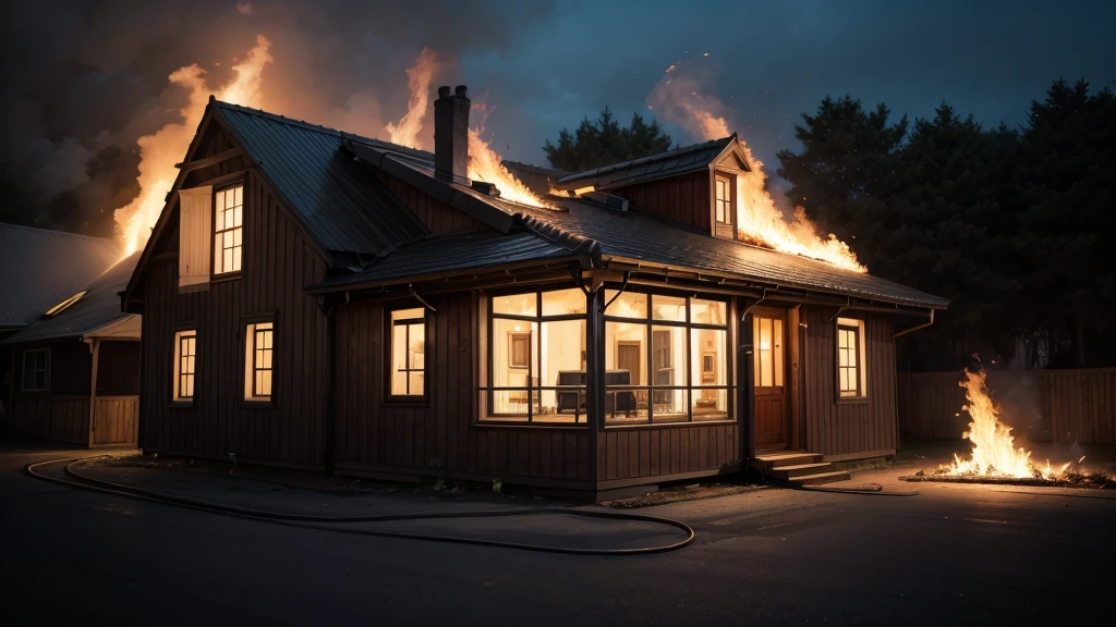 create a house on fire