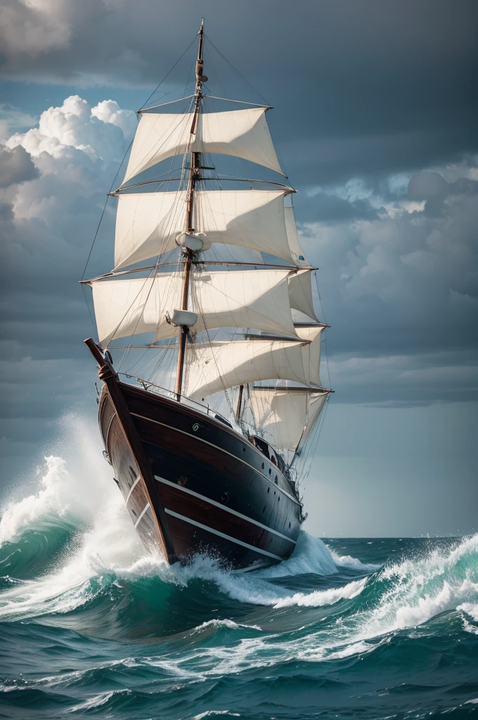Boat in rough seas
