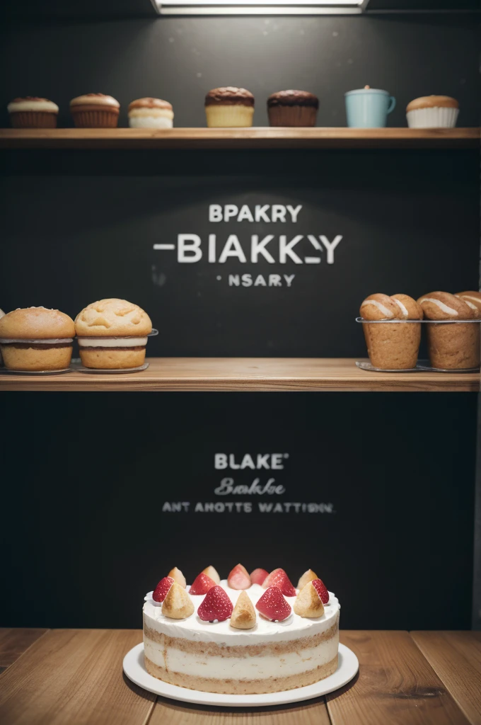 I want a label for my bakery Name: Cake space. I want a color that highlights the name, with space to put your WhatsApp number and address.