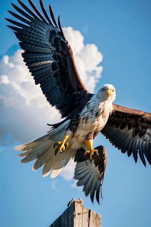 Put the image of an eagle in the background