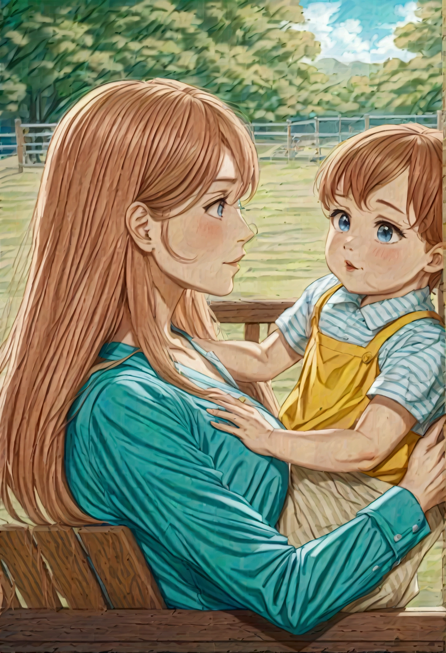 Location: A public park full of children and families.
Characters:
Father: A man in his forties.
Mother: A woman in her thirties.
Child: A five-year-old child.
Scenario:
The scene begins with the father and mother sitting on a wooden bench in the park while the plays near them on the playground.
Mother: (looking at the child) My love, don't go away, remember that you have to stay close to us.
Father: (He picks up a book and tries to read) True, we are here to watch you, but you must remain within sight.
The runs towards the slide and plays with other children, but he moves away a little.
Mother: (worried) I think he got too far away. Let me go see him.
Father: (puts the book aside) Let's go together.