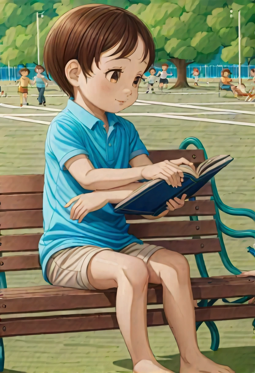 Location: A public park full of children and families.
Characters:
Father: A man in his forties.
Mother: A woman in her thirties.
Child: A five-year-old child.
Scenario:
The scene begins with the father and mother sitting on a wooden bench in the park while the plays near them on the playground.
Mother: (looking at the child) My love, don't go away, remember that you have to stay close to us.
Father: (He picks up a book and tries to read) True, we are here to watch you, but you must remain within sight.
The runs towards the slide and plays with other children, but he moves away a little.
Mother: (worried) I think he got too far away. Let me go see him.
Father: (puts the book aside) Let's go together.
