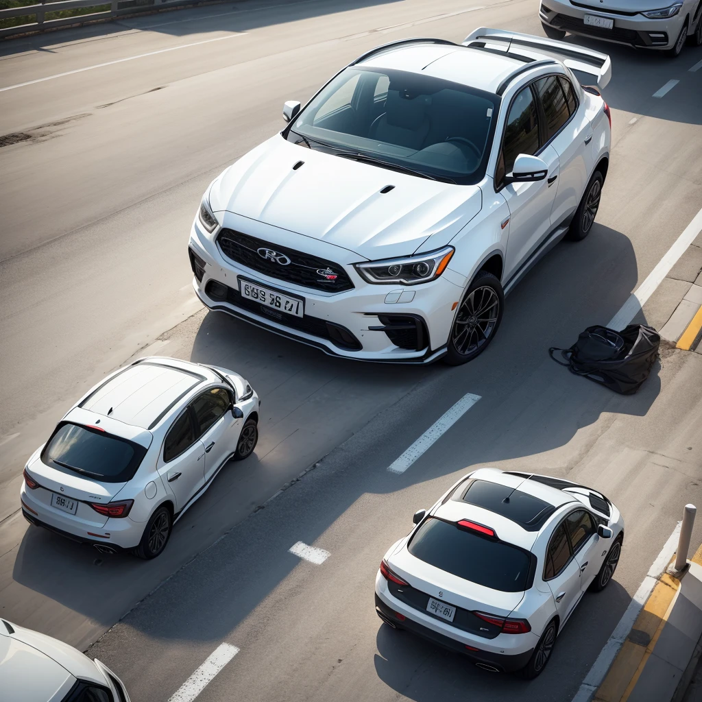 a sports vehicle, White color