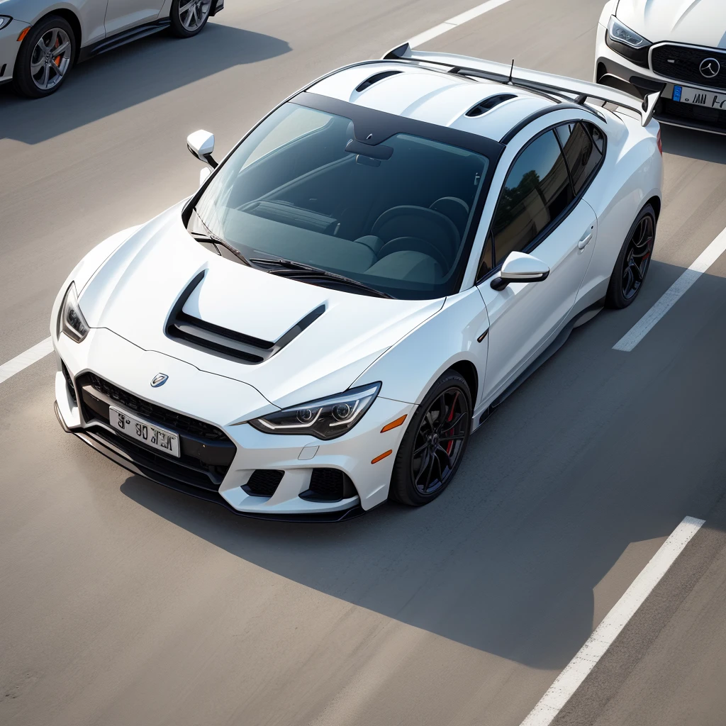 a sports vehicle, White color