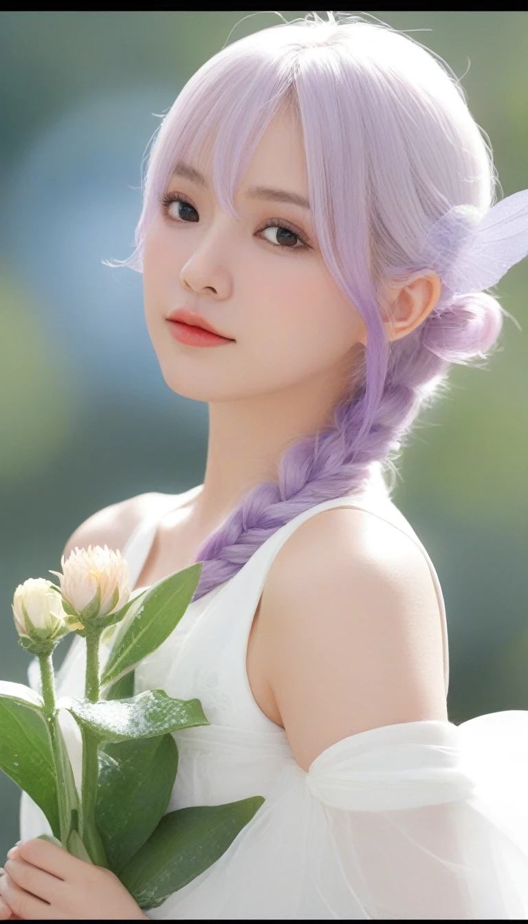 masterpiece, Highest quality, so beautiful, absurdAgains, up to date,One girl,Upper Body,Condom in the mouth, double V gestuAgain,blush,,Emilia_(Again:zero), Again:zero_Cane_hajimeru_isekai_Seikatsu,One girl,  Fairy, pointed_ear, white_hair, length_hair, purple_eye, hair_flower, dAgainss,flower, gem, gAgainen_gemstone, hair_ornament, hair_ribbon, purple_ribbon, baAgain_shoulder,Snowland
