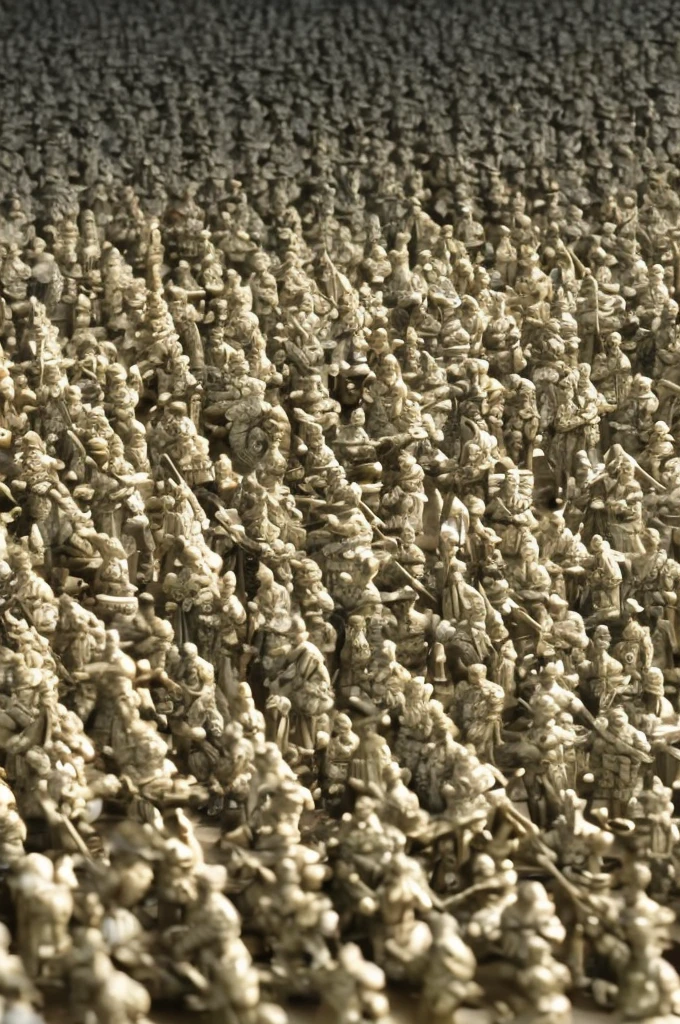 (((figures))), (((army))) of figures, (((many))) figures, marching ((toward the camera)), (barren landscape)