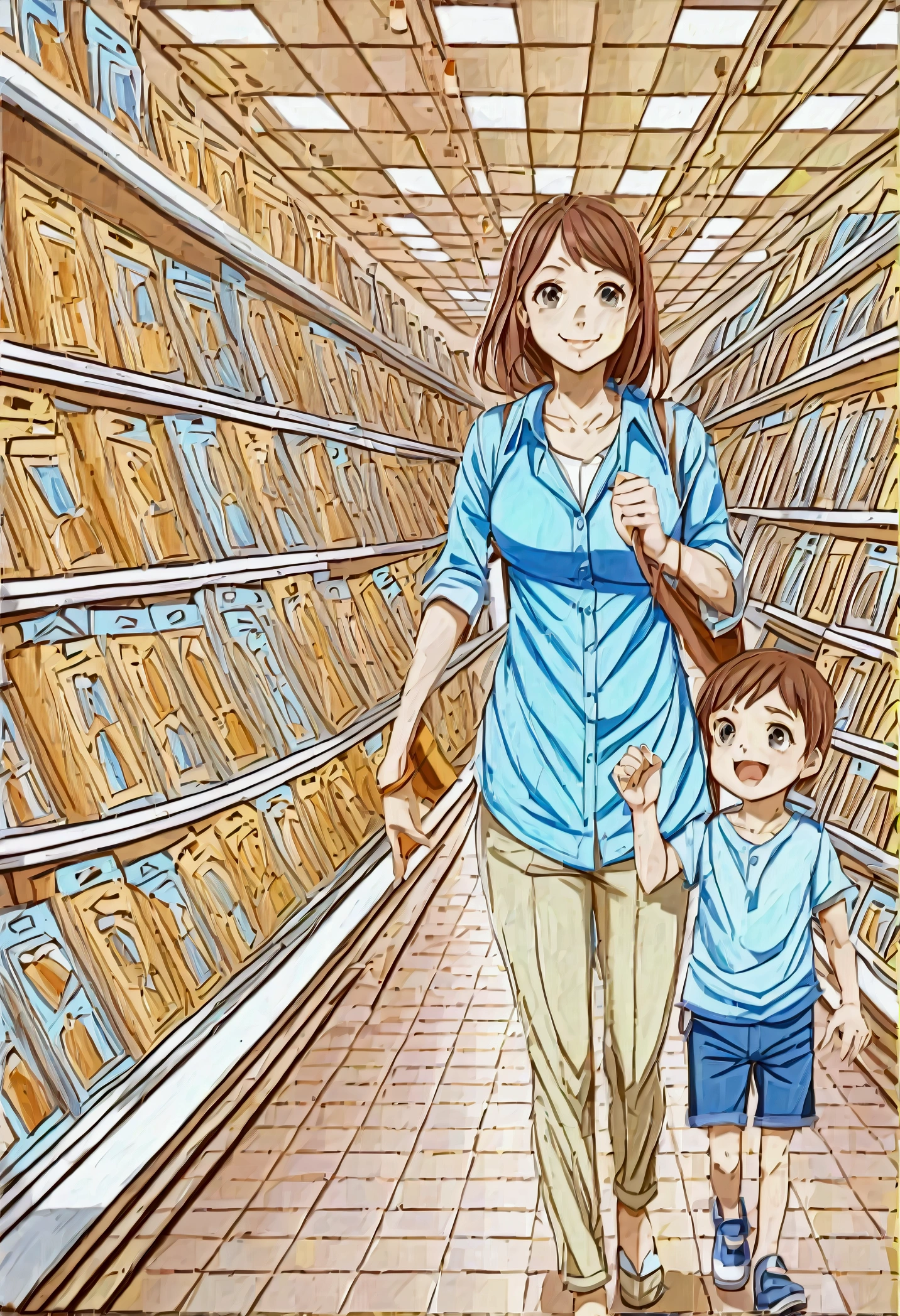Scene 2: Shopping mall
Location: Busy shopping mall.
Characters:
Father: A man in his forties.
Mother: A woman in her thirties.
Child: A five-year-old child.
Scenario:
The scene begins with the father and mother walking with the inside the shopping mall.
Mother: (holding the child's hand) Remember, my love, never leave my hand. There are a lot of people here.
Father: (looking around cautiously) Yes, and we have to make sure you are with us all the time.
The sees a toy store and begins to pull the mother's hand towards it.
Child: Mom, I want to see the toys!
Mother: (smiling) Okay, but let's go together.