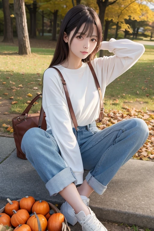 Highest quality、autumn's、autumn leaves、Thighs Thighs Thighs Thighs、Laughter、One Woman、Knee-high boots
